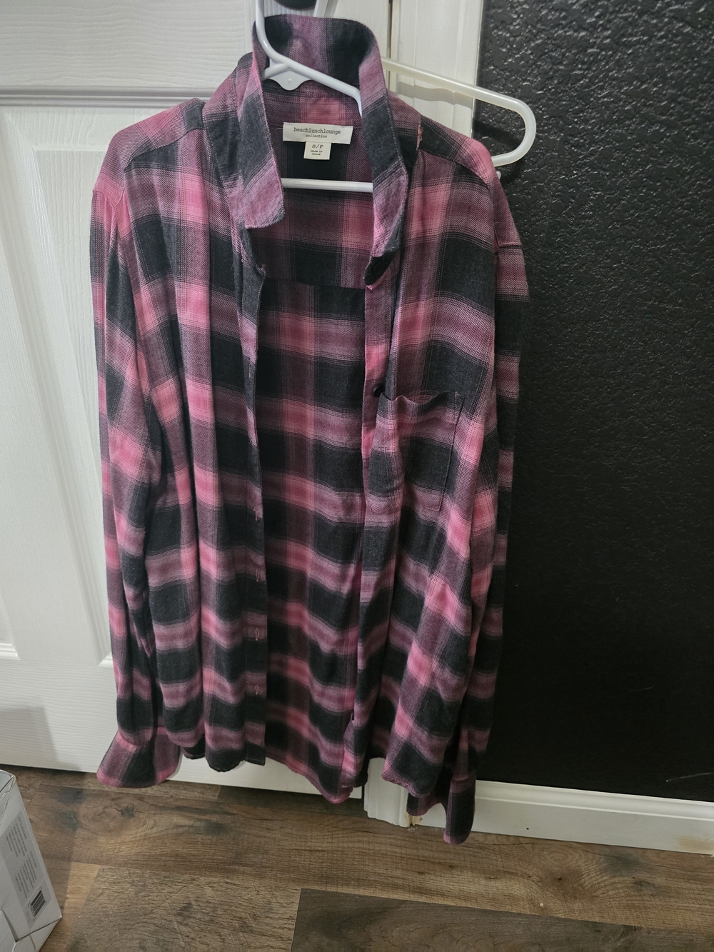 beachlunchlounge Pink and Black Plaid Button-Down Shirt